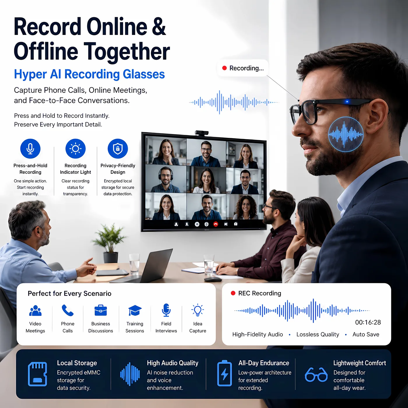Online and On-site Combined Recording