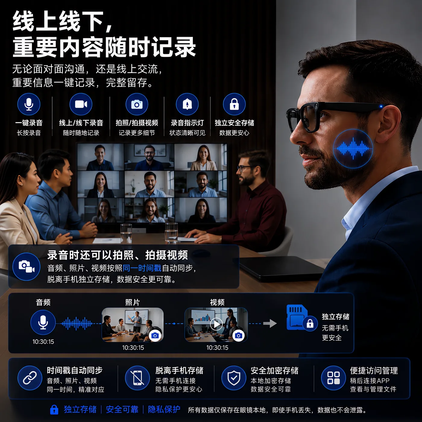 线上线下同时录音拍照录像